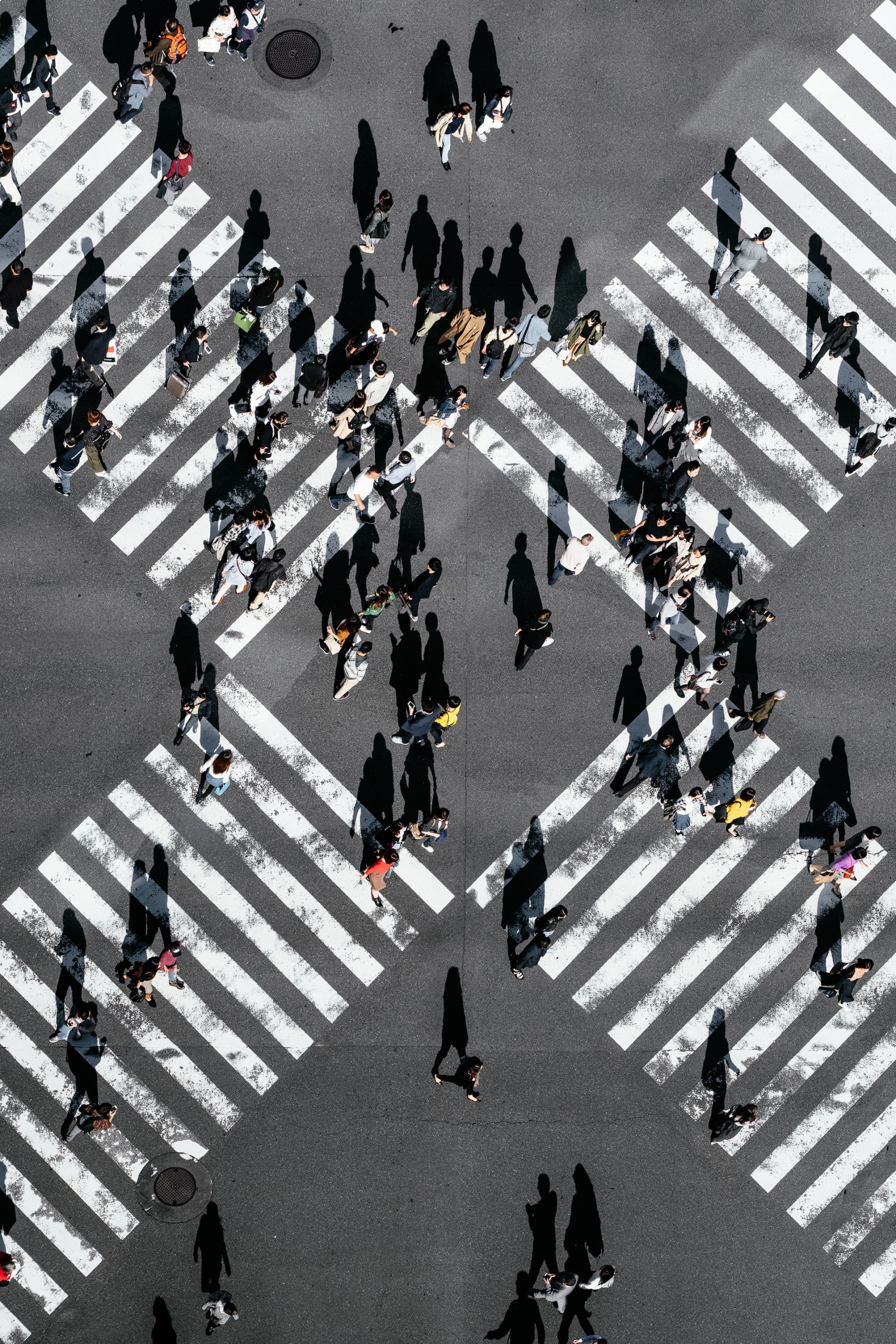 Image of people crossing street