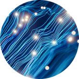 Blue fibre-optic lines on a dark background